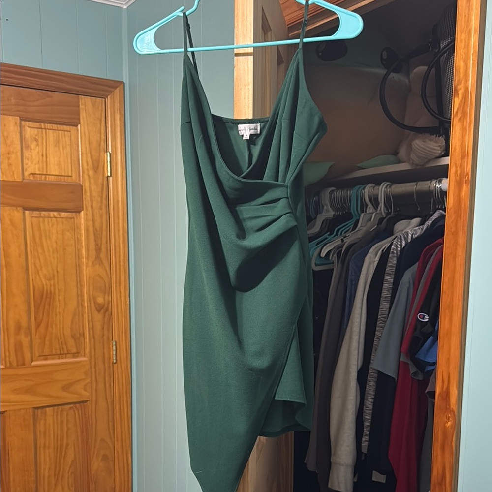 Elegant Green Draped Dress